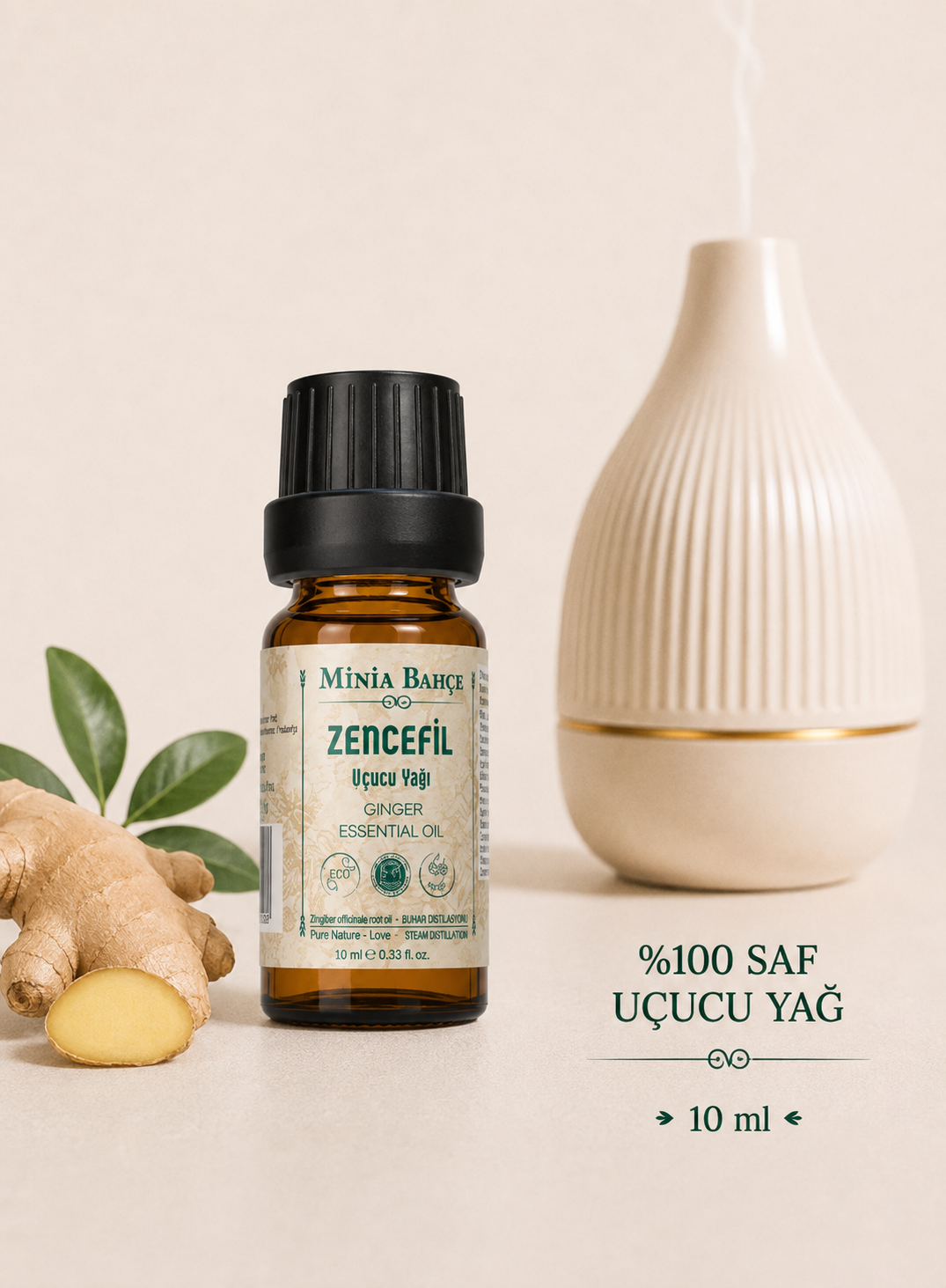 Zencefil Uçucu Yağı, %100 Saf, 10ml