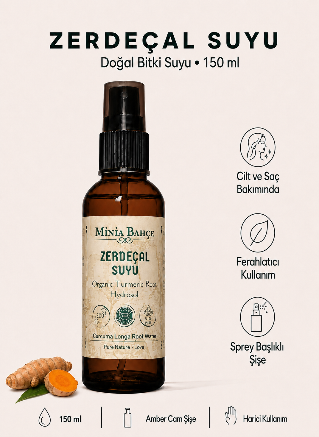 Zerdeçal Suyu -%100 Doğal, 150ml