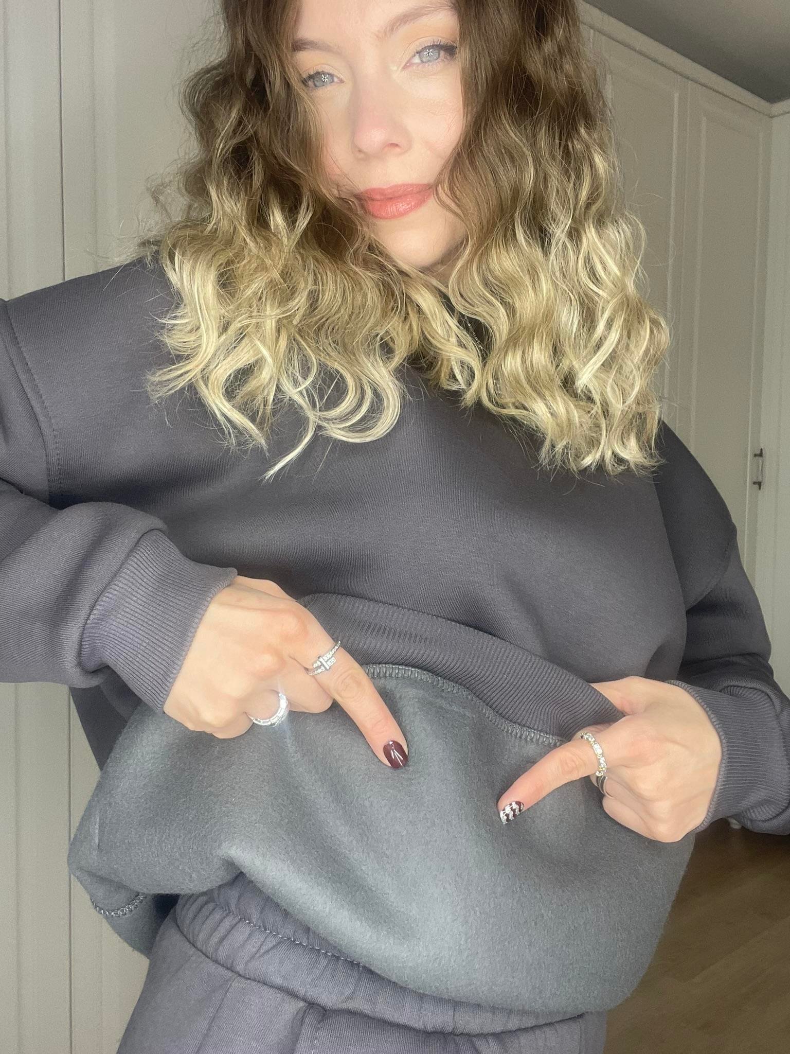 Antrasit Kapüşonlu İçi Polarlı Hoodie Eşofman Takım