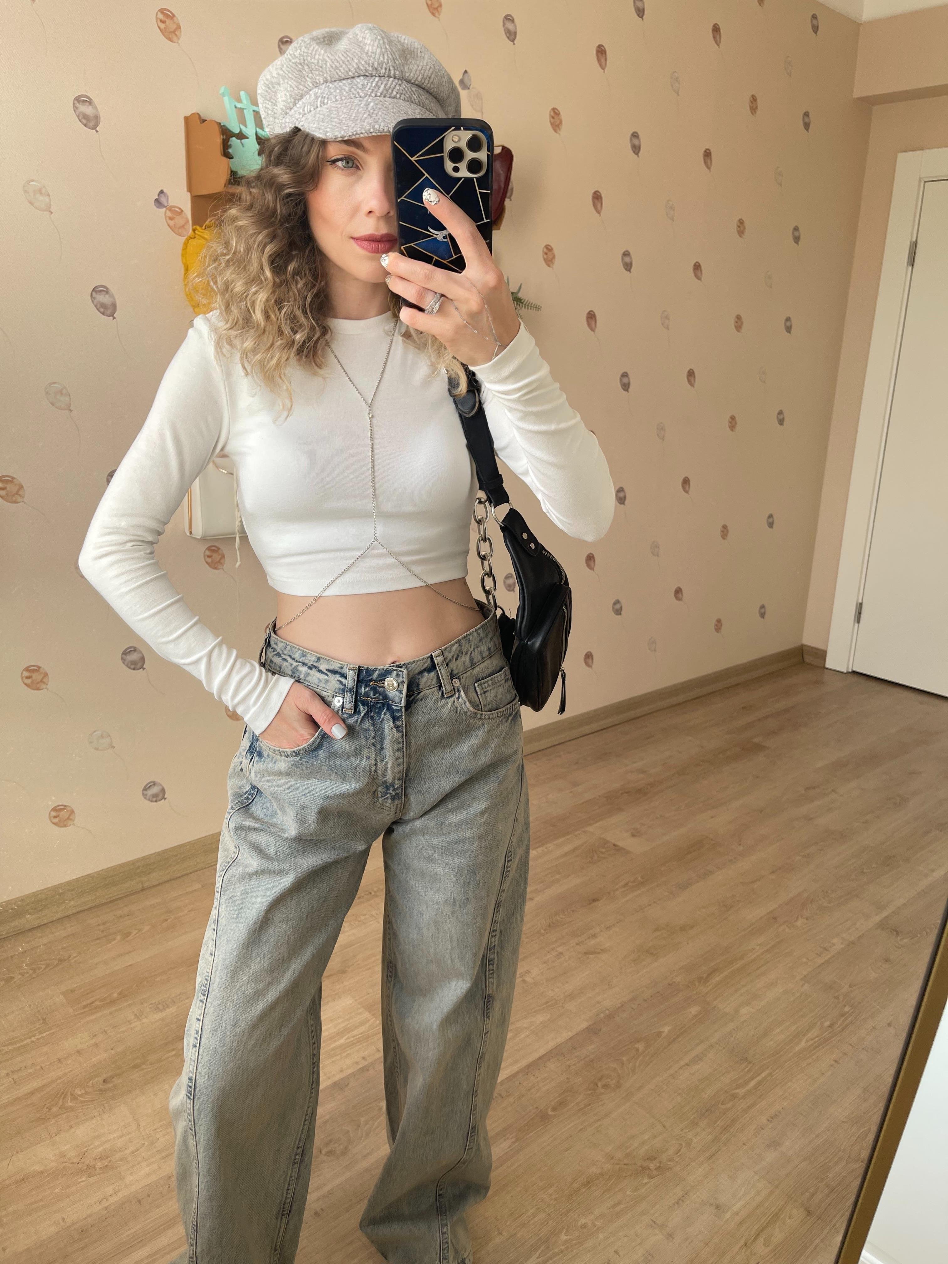 BEJ ESKİTMELİ DİKİŞ DETAYLI BAGGY JEAN