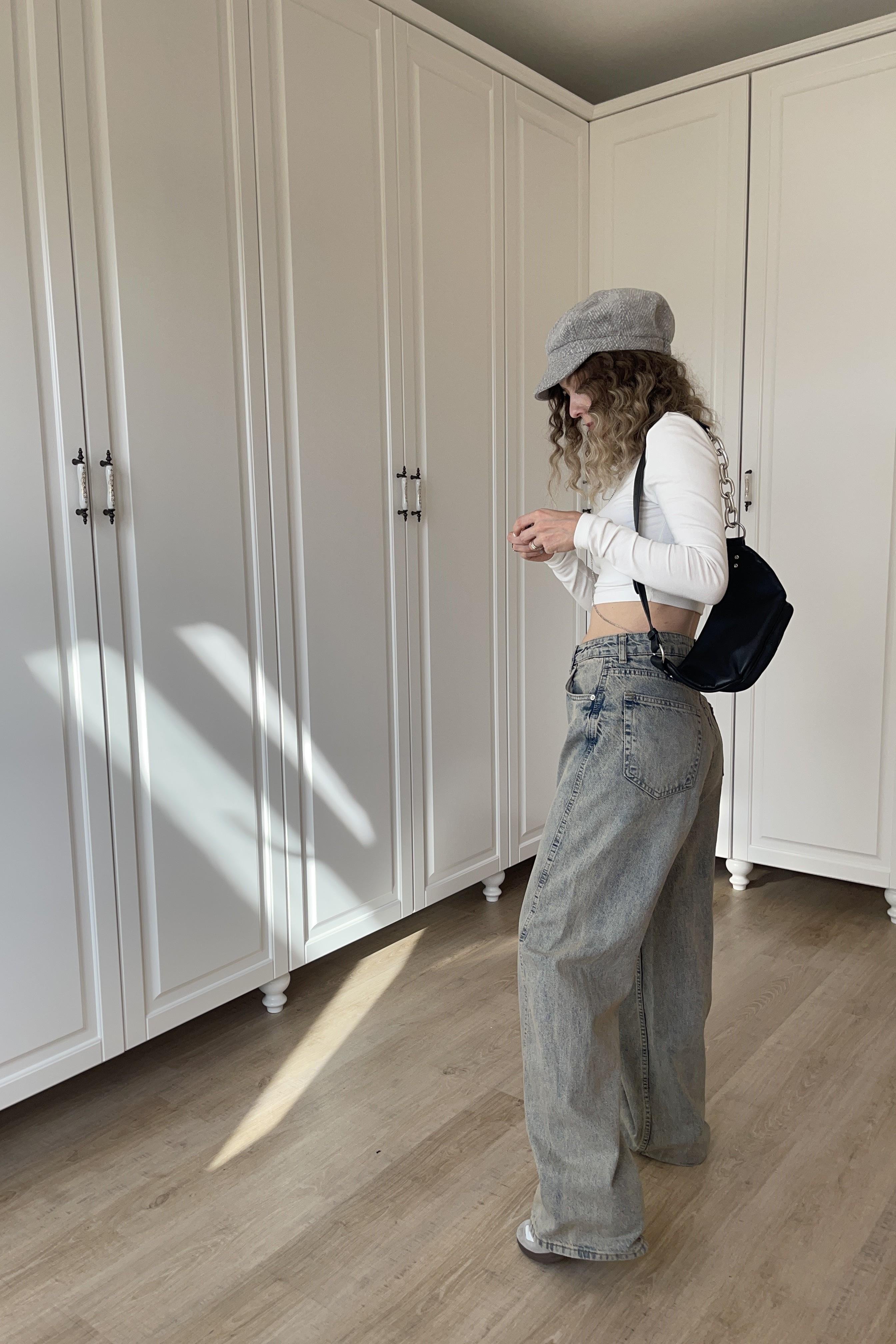 BEJ ESKİTMELİ DİKİŞ DETAYLI BAGGY JEAN