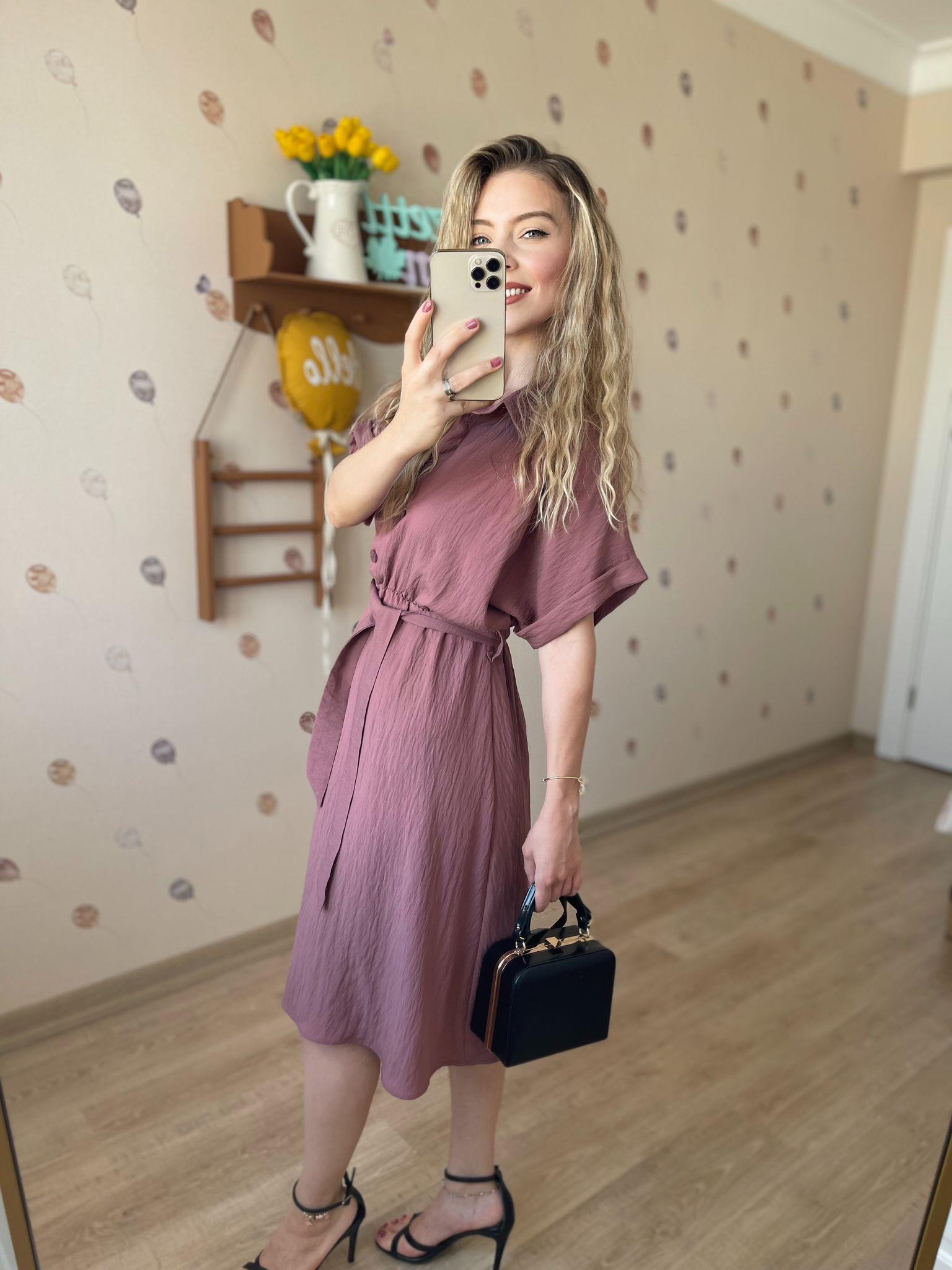 Gül Kurusu Tensel Elbise