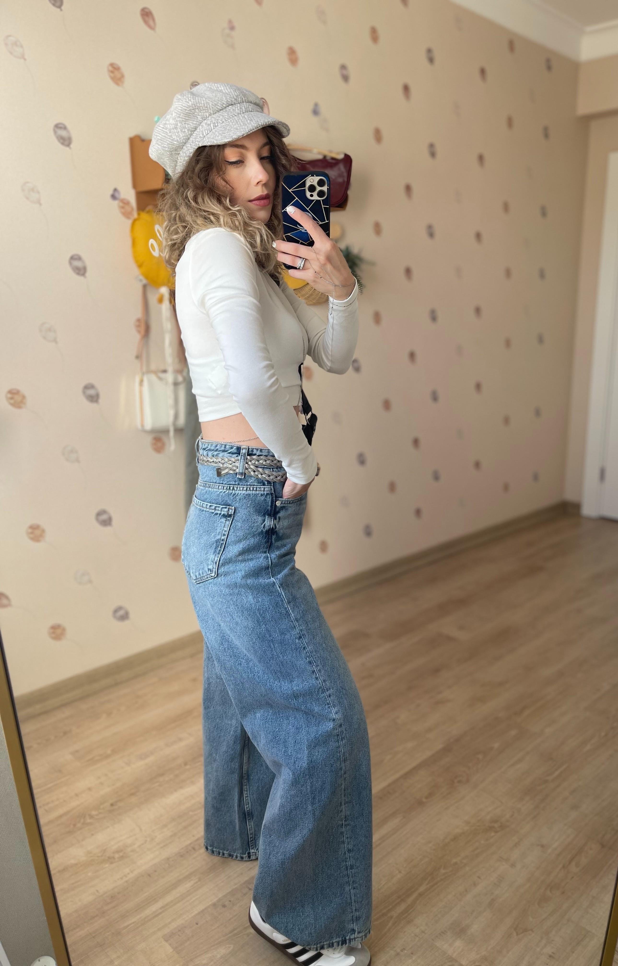 MAVİ DİKİŞ DETAYLI BAGGY JEAN