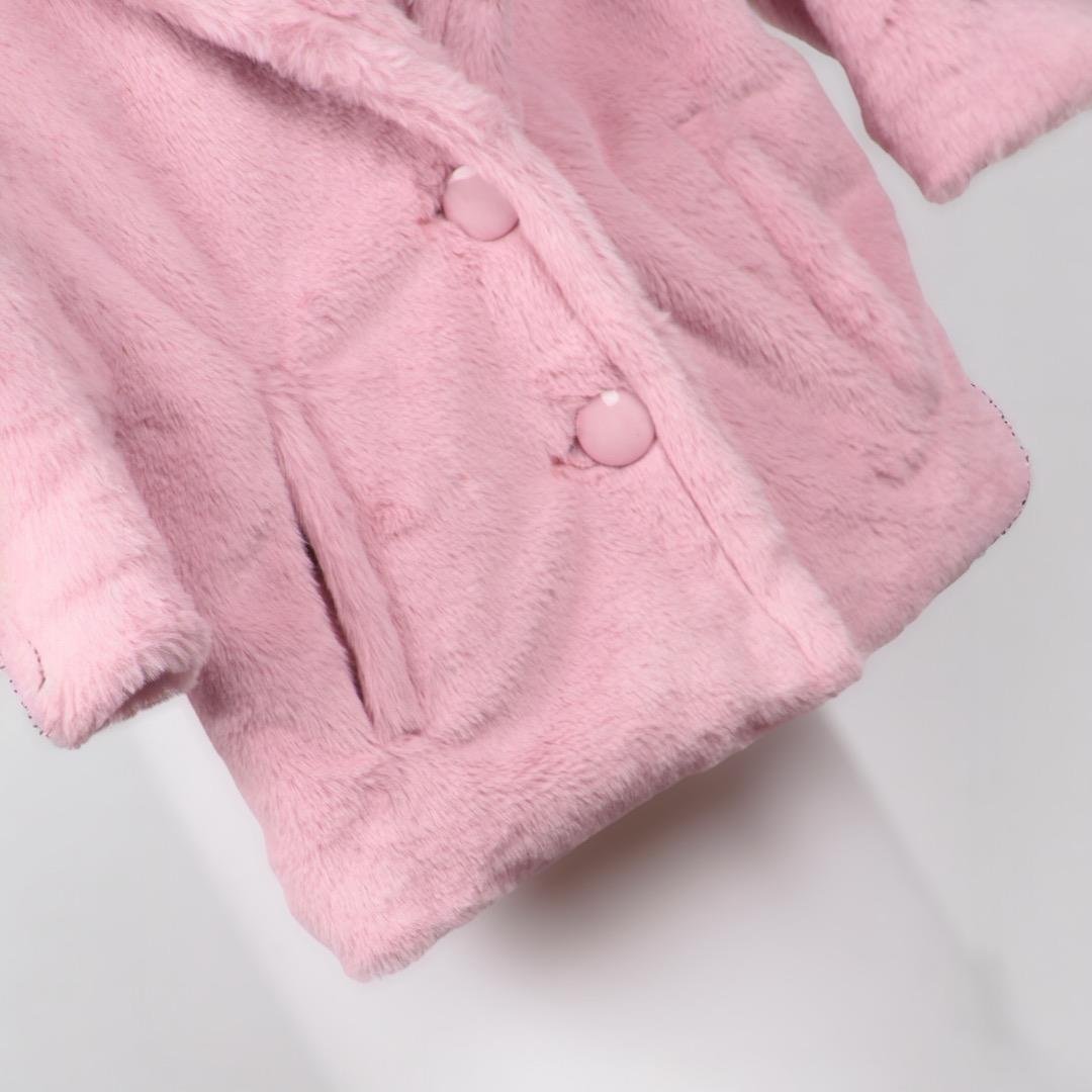 Pembe Candy Suni Tüylü Kürk Mont