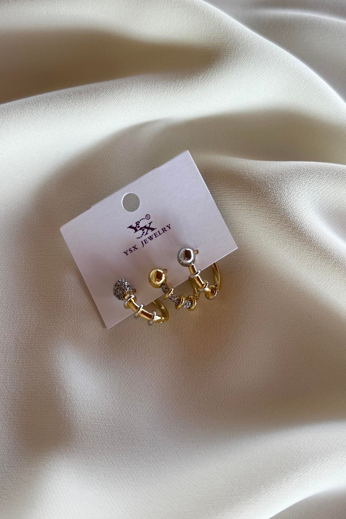 14K ÜÇLÜ KÜPE