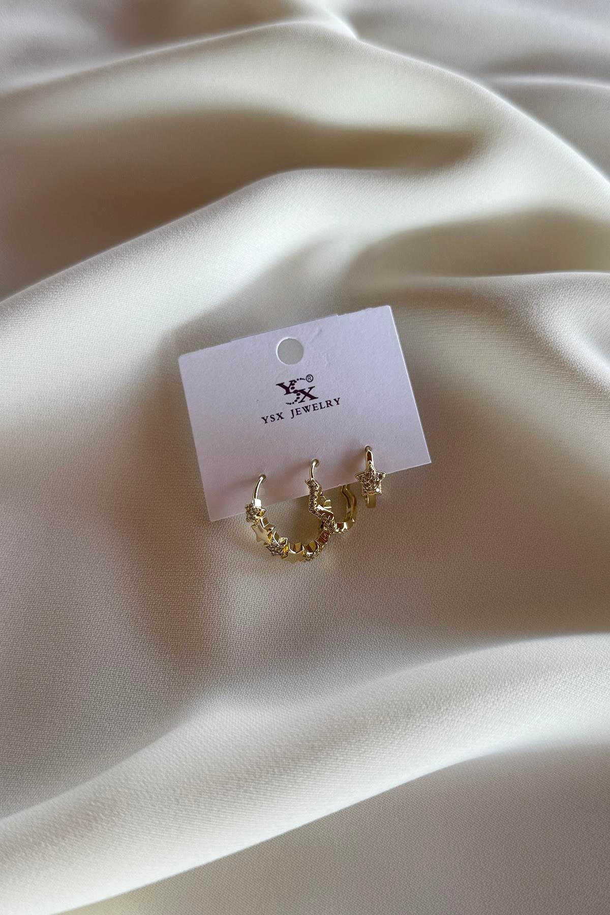 14K ÜÇLÜ KÜPE