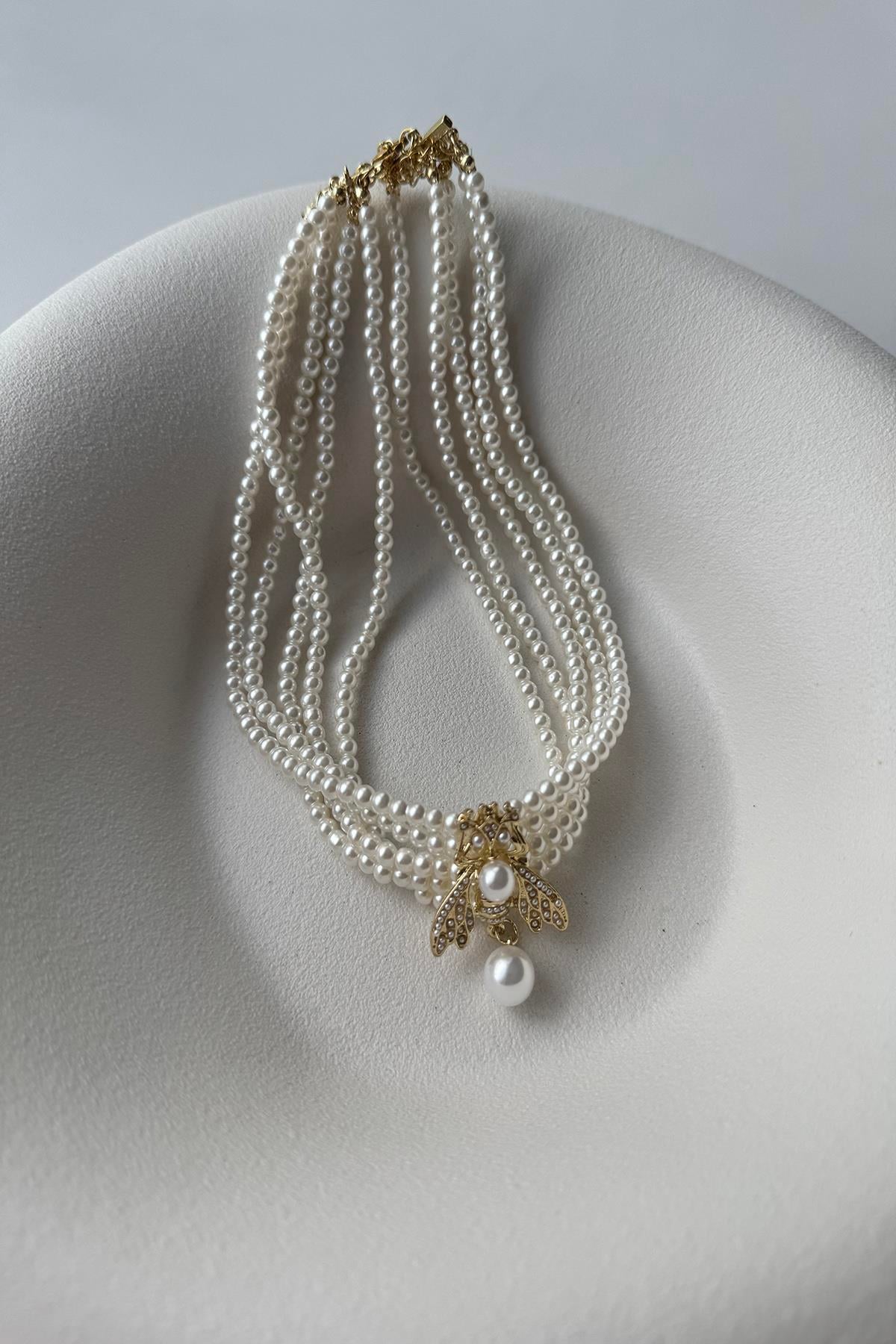 ARI DETAY İNCİ CHOKER KOLYE