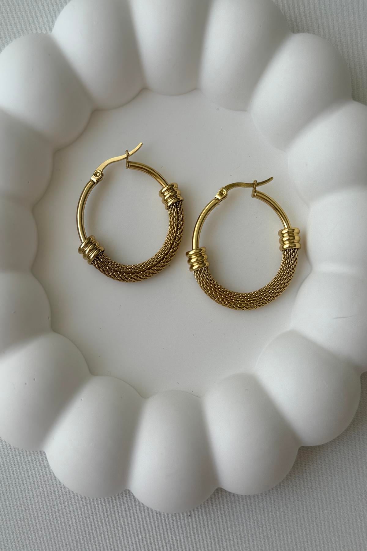 Çelik Gold Küpe