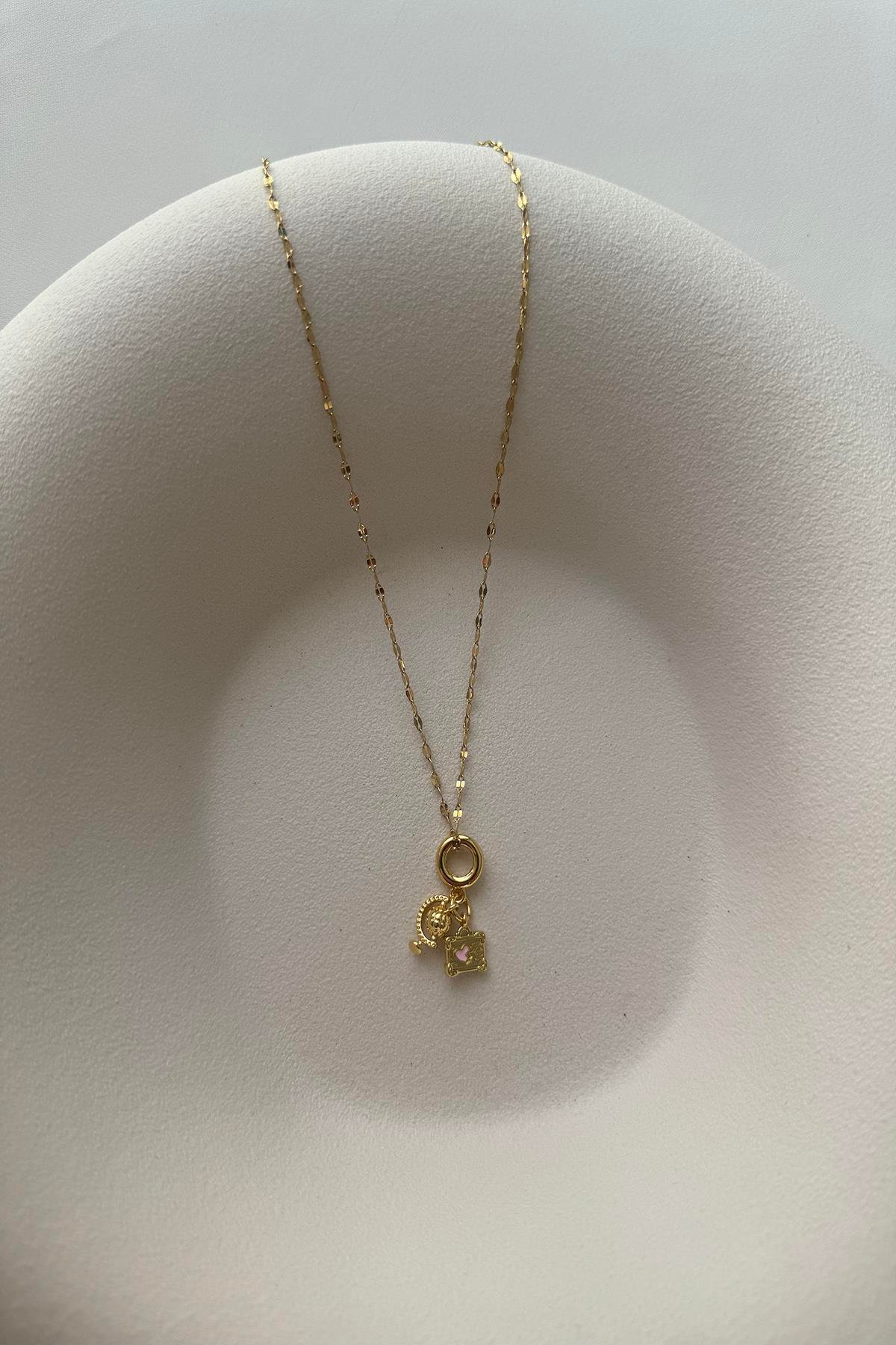DÜNYA UÇAK GOLD ÇELİK KOLYE