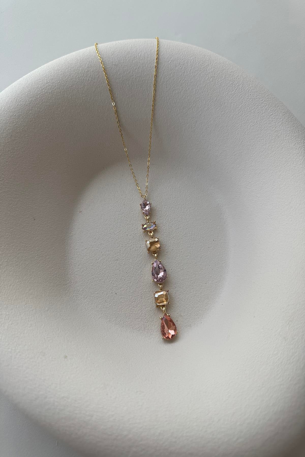 PEMBE TAŞLI KOLYE