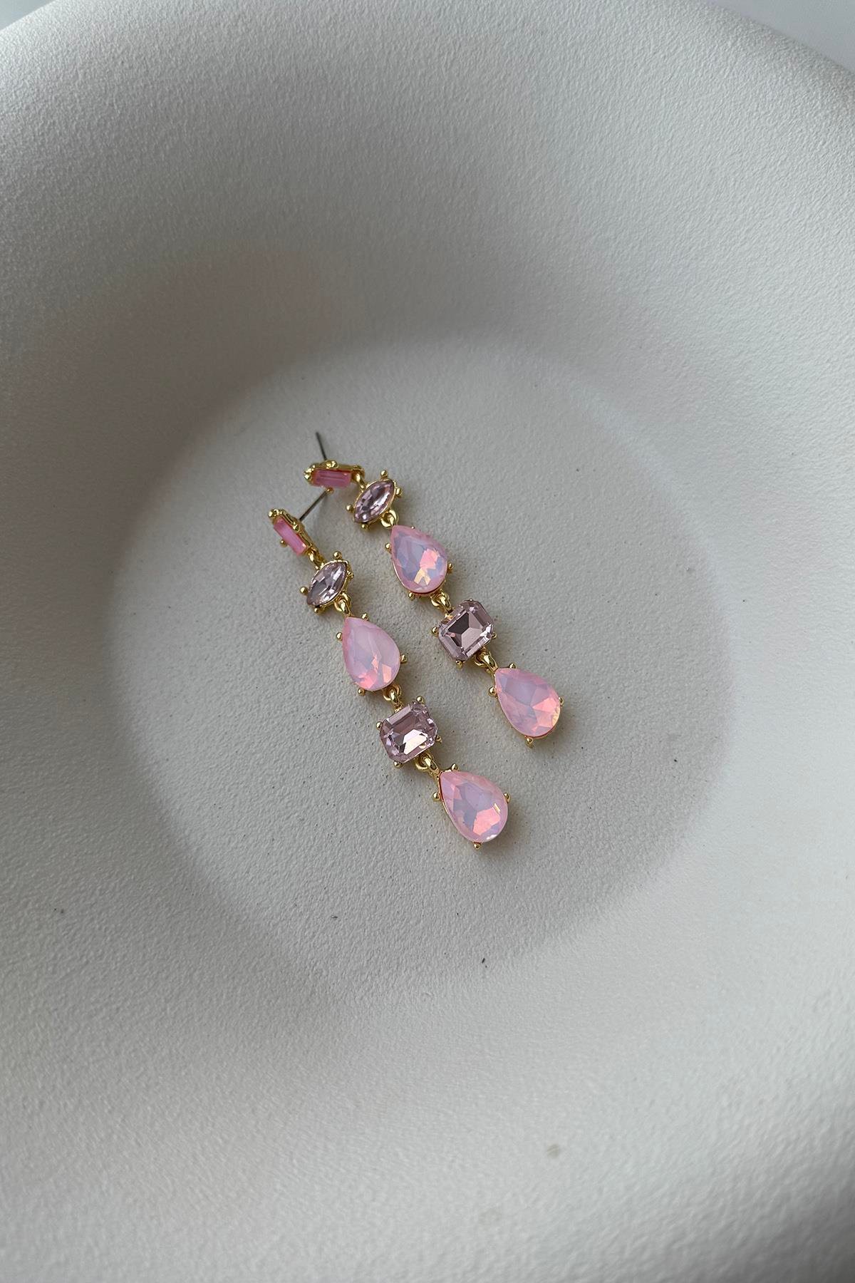 PEMBE TAŞLI KÜPE