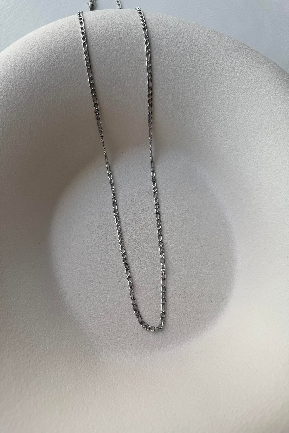 SİLVER 60 CM KÜNYE ÇELİK ZİNCİR