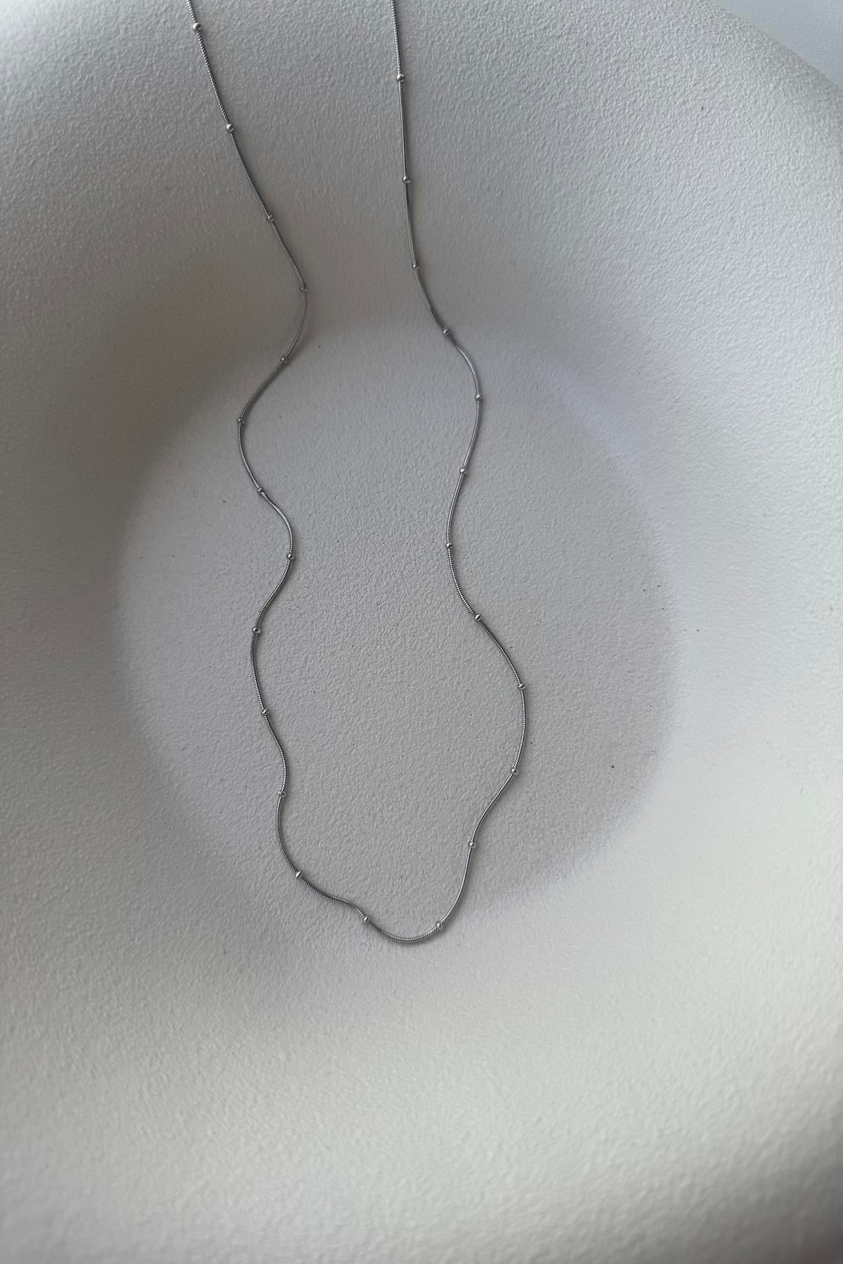 TOPÇUK ZİNCİR 60 CM SİLVER ÇELİK KOLYE