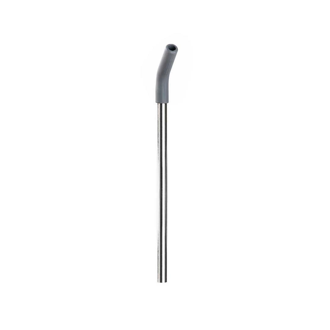 024-01-Gri 2 Kapaklı Çift Katmanlı Pipetli Termos Bardak 530Ml