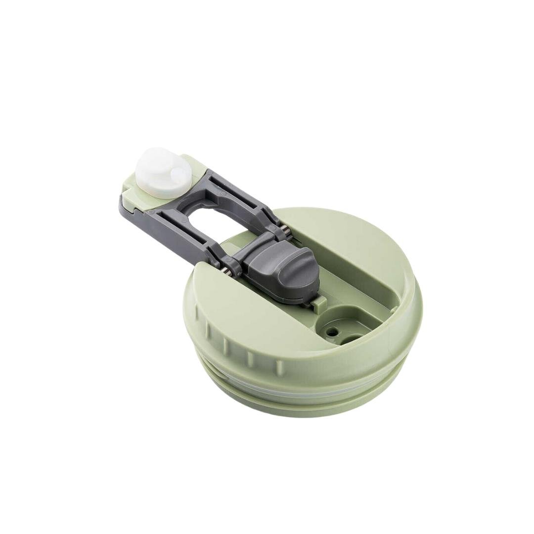 024-01-Yeşil 2 Kapaklı Çift Katmanlı Pipetli Termos Bardak 530Ml