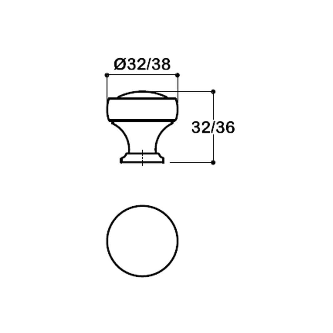 1935 TEK DELİKLİ KULP ALTIN RENK 32 MM