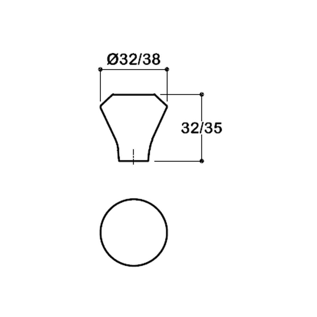 1945 TEK DELİKLİ KULP ALTIN RENK 32 MM