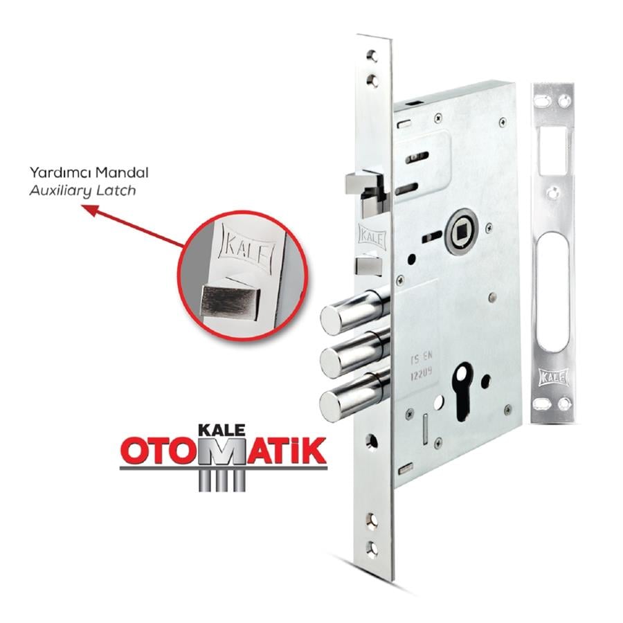 252 R Monoblok Çelik Kapı Kilidi - Krom ( Sn Nikel Silindirli )