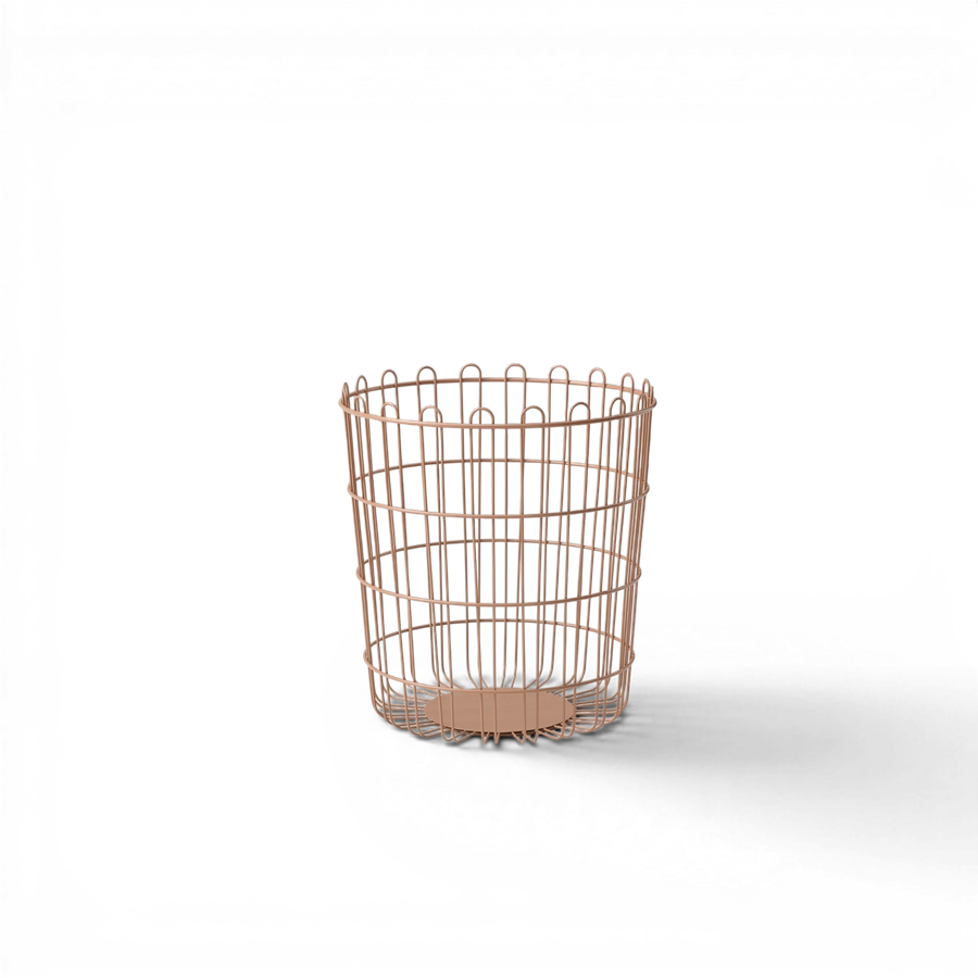 2'Li Modern Metal Çamaşır Sepeti Seti - Terracotta