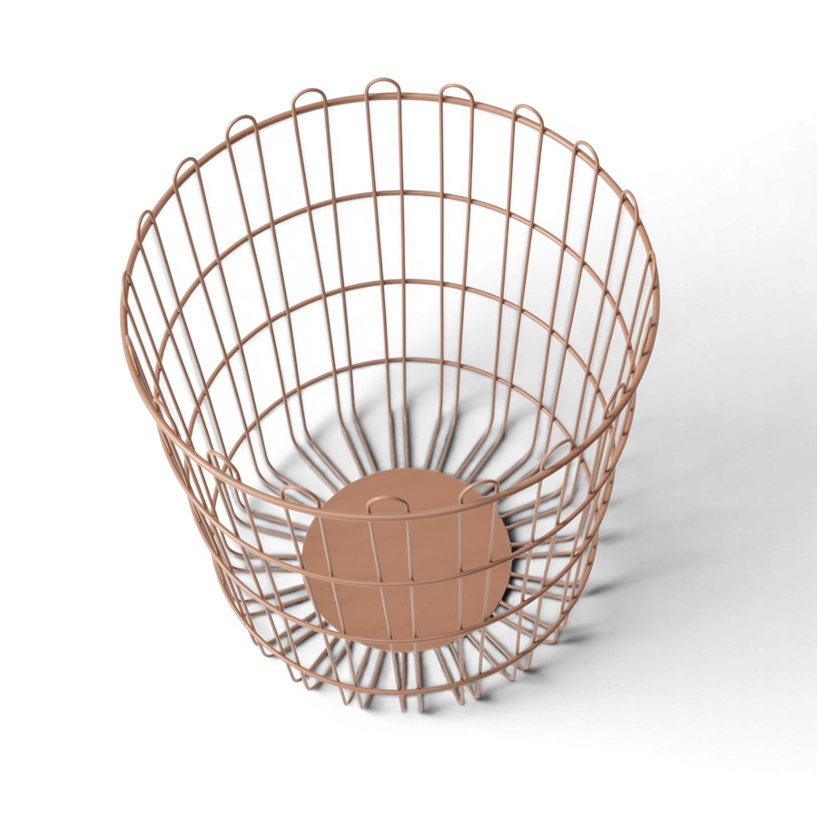 2'Li Modern Metal Çamaşır Sepeti Seti - Terracotta