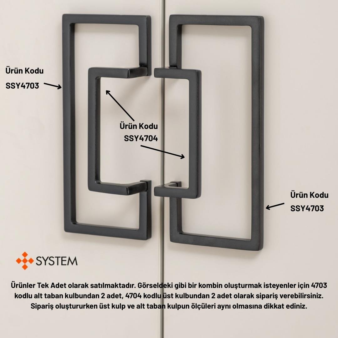 4703 Alt Taban Kulp Yarım Tek Adet - Siyah Renk