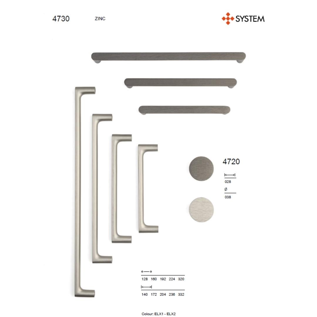4720 Tek Delikli Zamak Düğme Kulp Kalaylı Siyah Saten Renk Çap: 38 mm