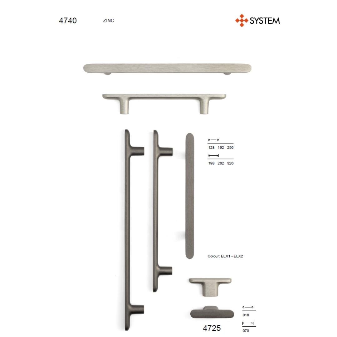 4725 Zamak T Kulp Kalaylı Siyah Saten Renk Çap: 38 mm