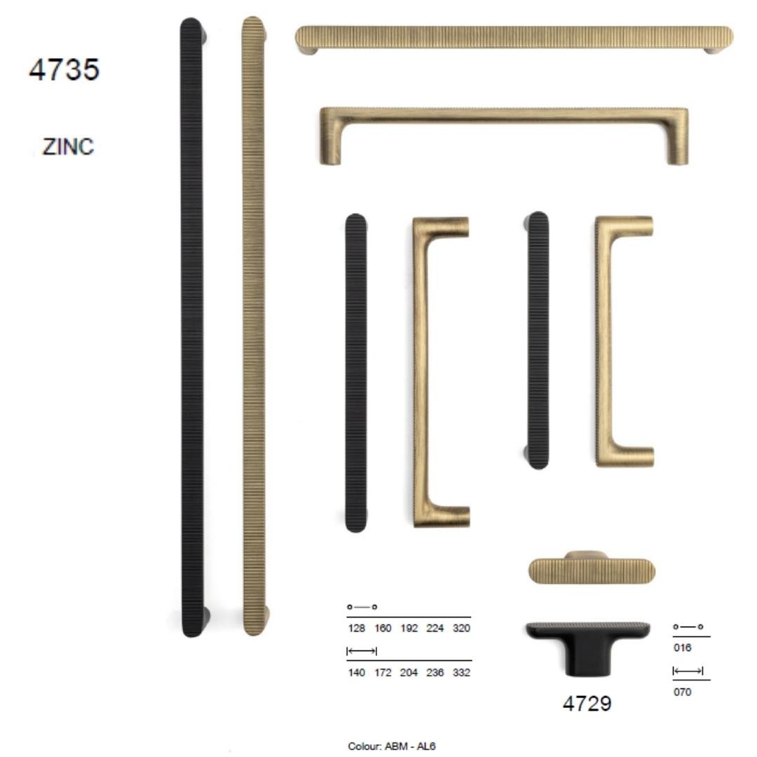 4735 Modern Tırtıklı Kulp Siyah Renk