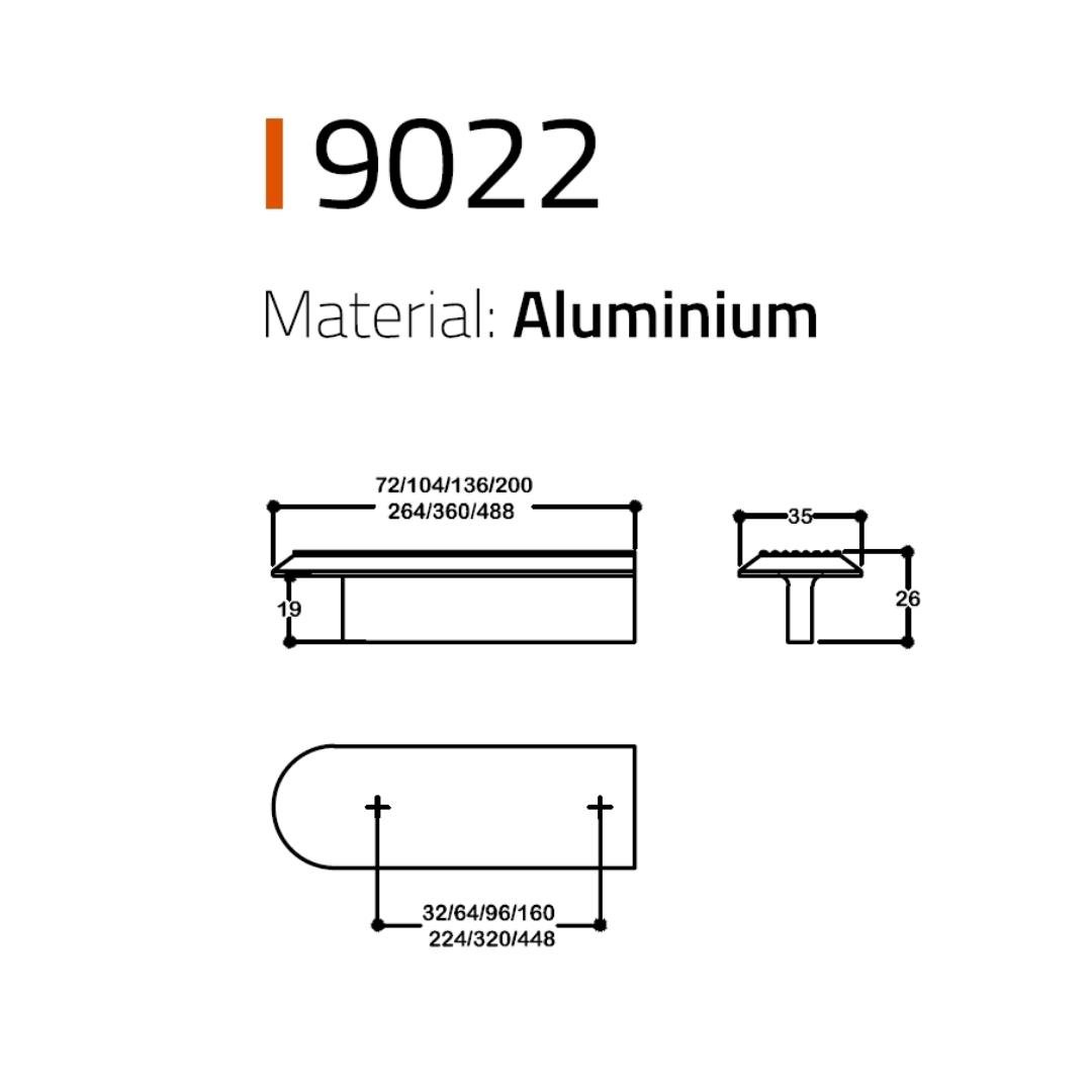 9022 Line-Çizgili Kulp 96 Mm Antik Renk Tek Adet
