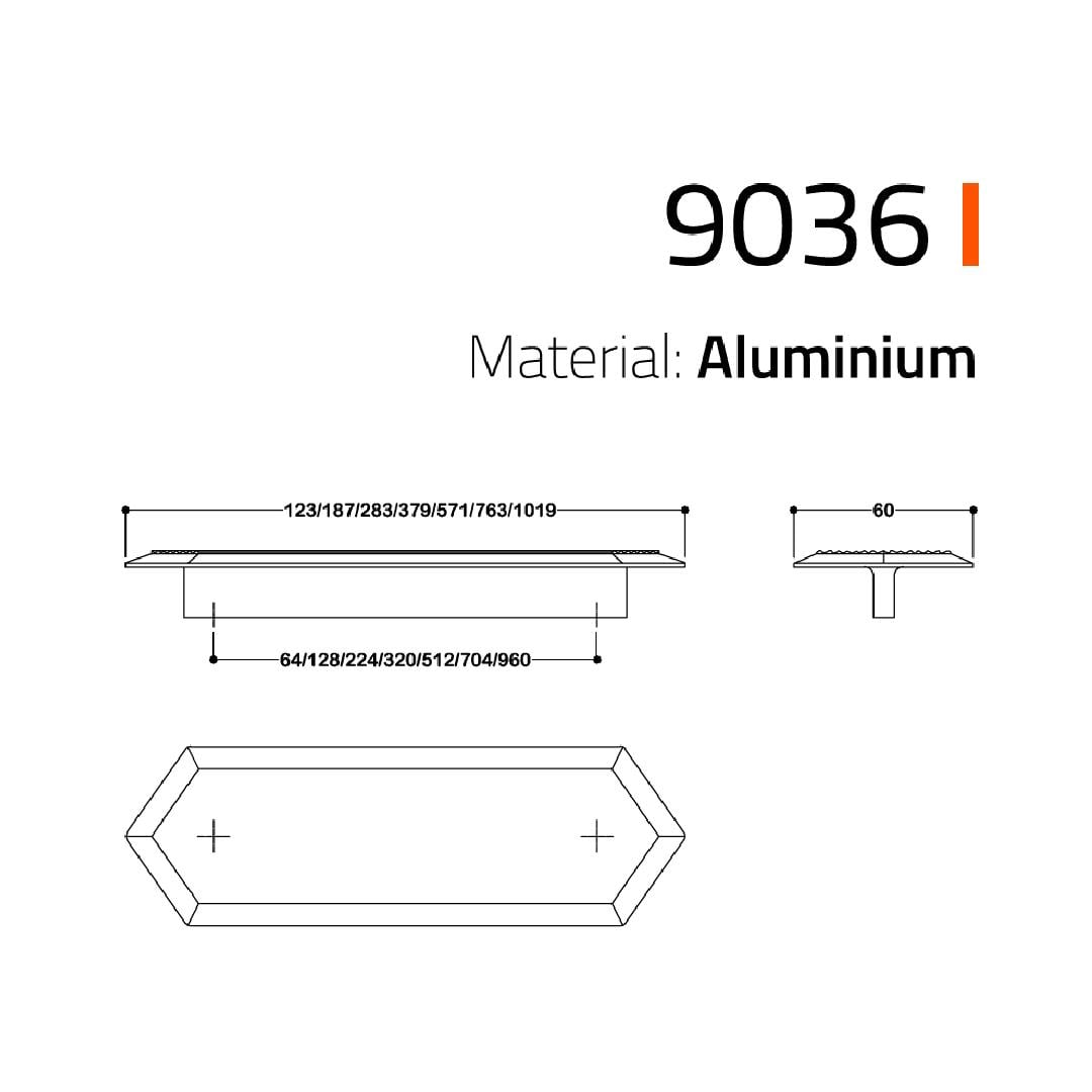 9036 Line-Çizgili Kulp 64 Mm Altın Renk Tek Adet