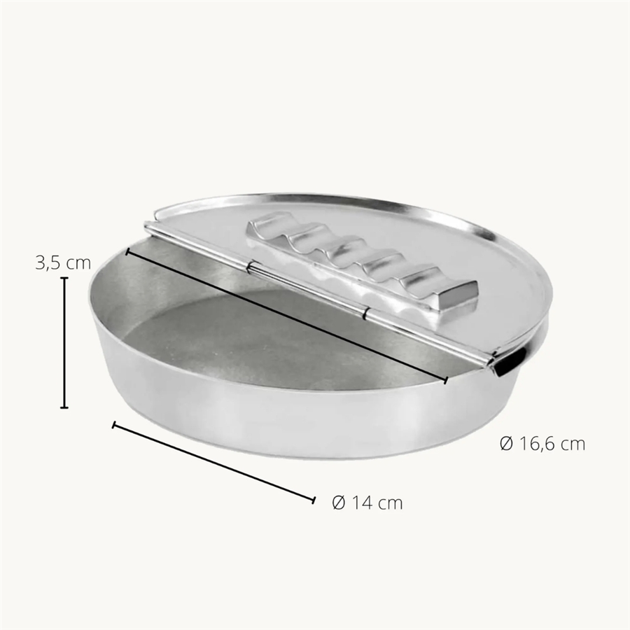 Ashburn Katlanabilir Küllük/Kül Tablası Gümüş Kaplama Ø16 cm
