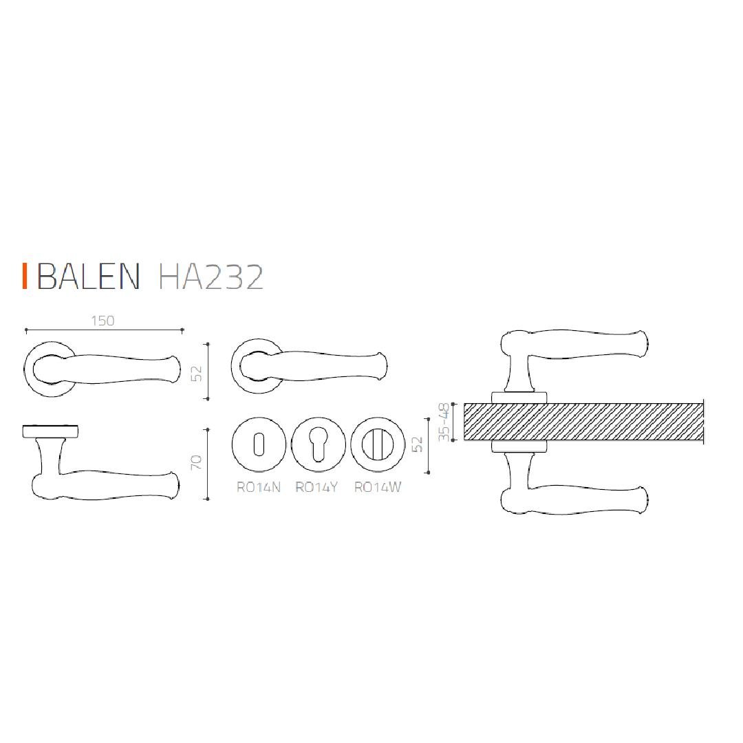 BALEN ROZETLİ KAPI KOLU KROM RENK