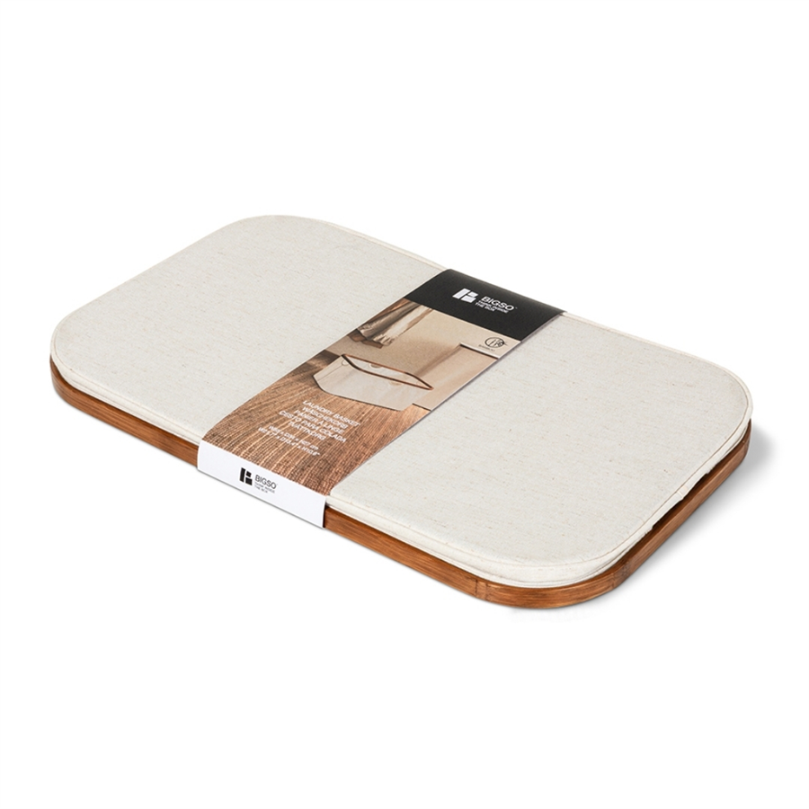 Bambu Dikdörtgen Çamaşır Sepeti Keten 55x34x27 cm