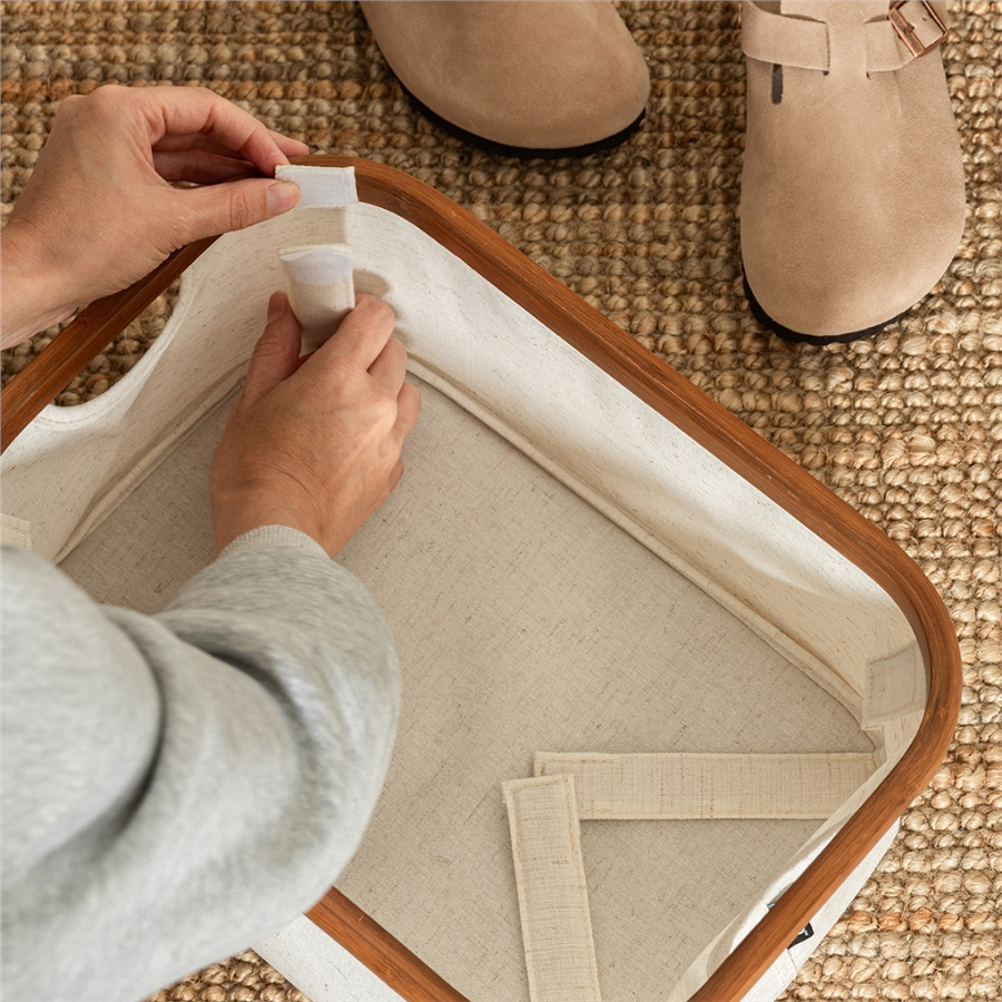 Bambu Saklama Sepeti Keten 30x30x30 cm