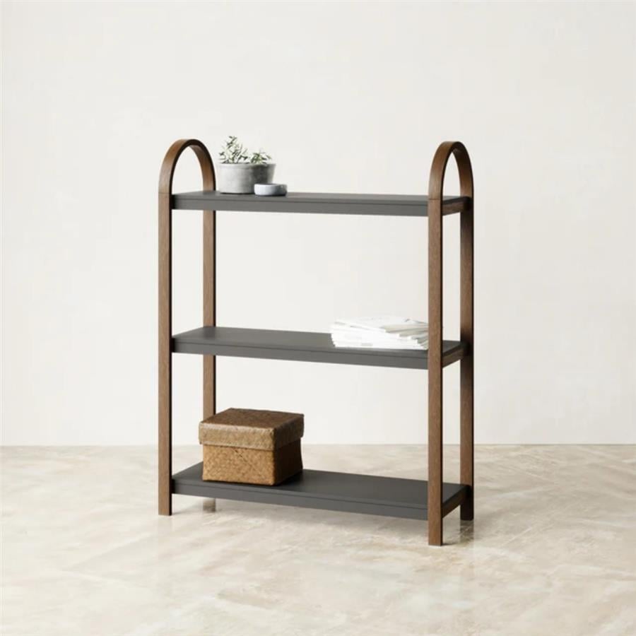 Bellwood 3 Katlı Raf Siyah/Ceviz Renk 90x72 cm