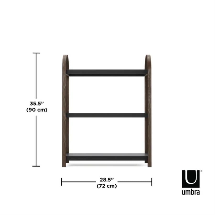 Bellwood 3 Katlı Raf Siyah/Ceviz Renk 90x72 cm