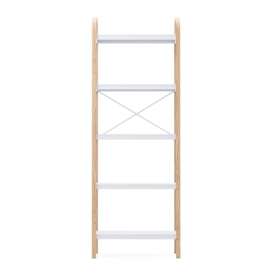 Bellwood 5 Katlı Raf Elbise Askılığı Beyaz/Doğal 170x61 cm