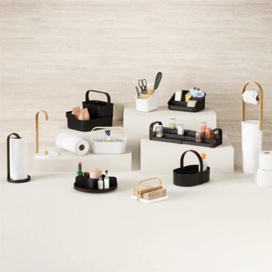 Bellwood Organizatör Siyah/Ceviz 29x20x17 cm