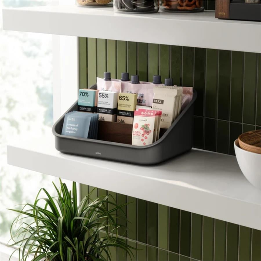 Bellwood Organizatör Siyah/Ceviz 29x20x17 cm