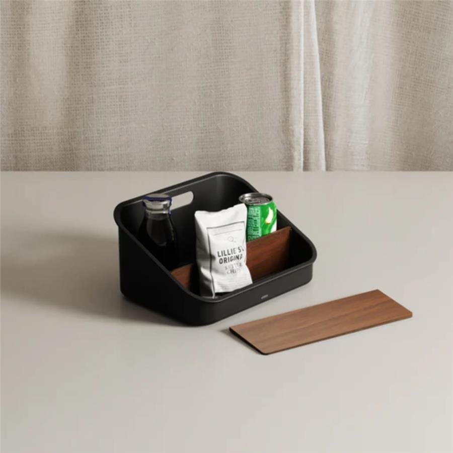 Bellwood Organizatör Siyah/Ceviz 29x20x17 cm