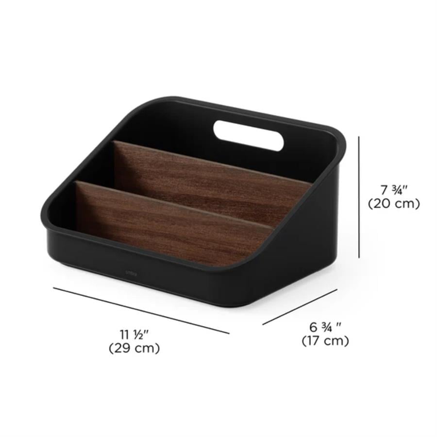 Bellwood Organizatör Siyah/Ceviz 29x20x17 cm