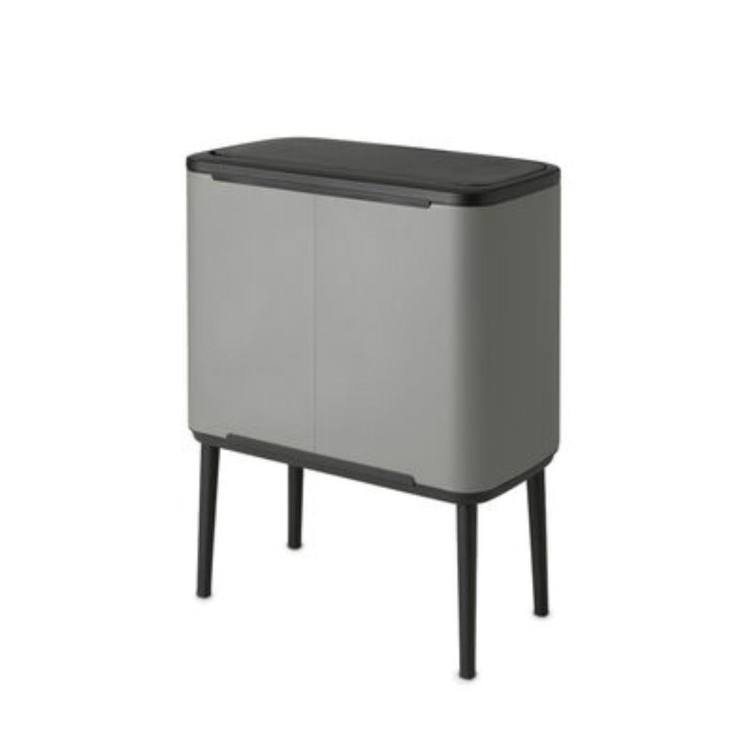 Bo Mıneral Concrete Grey Dokunmatik Çöp Kutusu 11+23 L