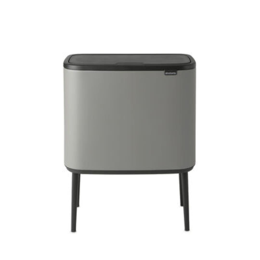 Bo Mıneral Concrete Grey Dokunmatik Çöp Kutusu 11+23 L