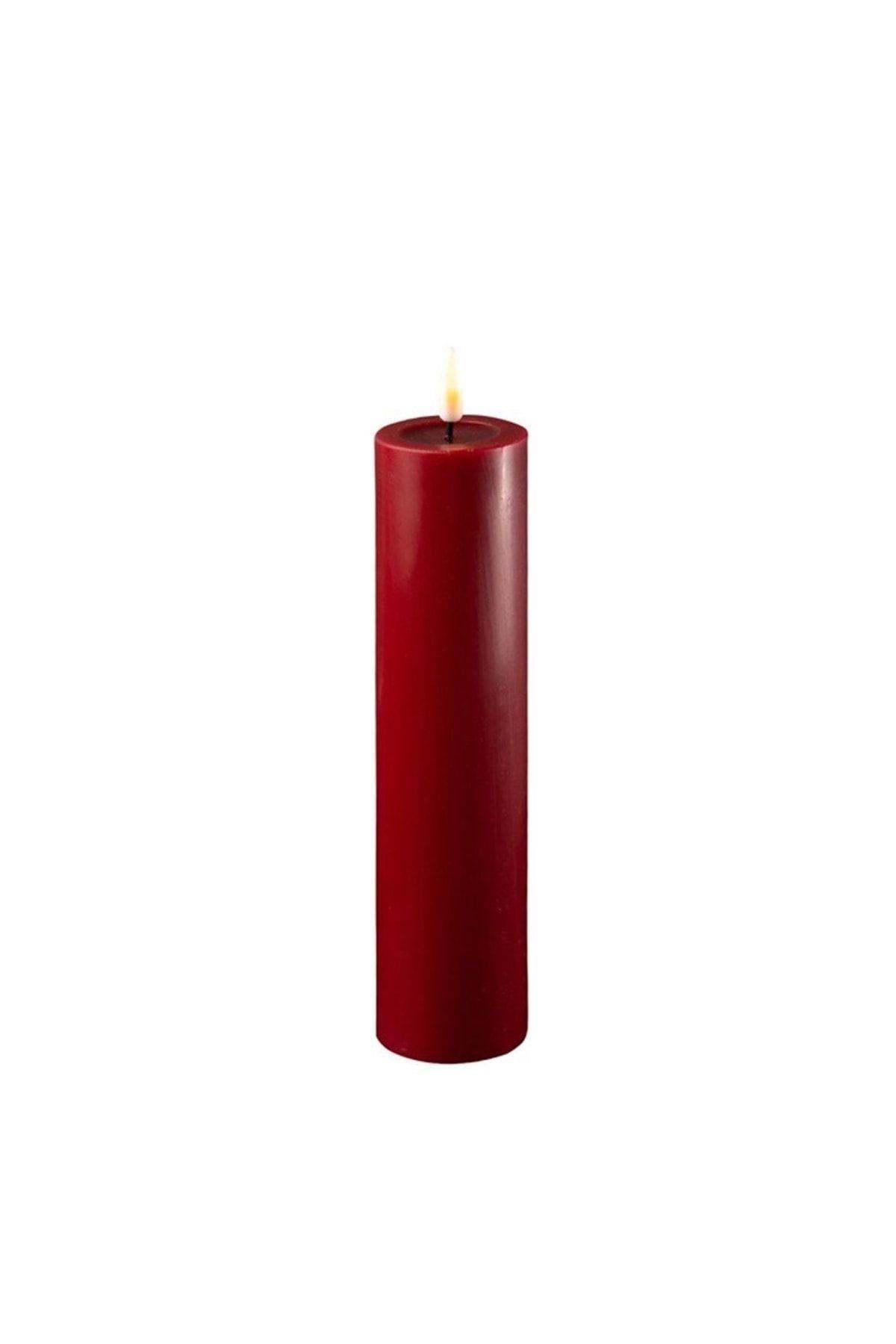 BORDO RENGİ LED MUM 5x20 cm - DE RF-0055