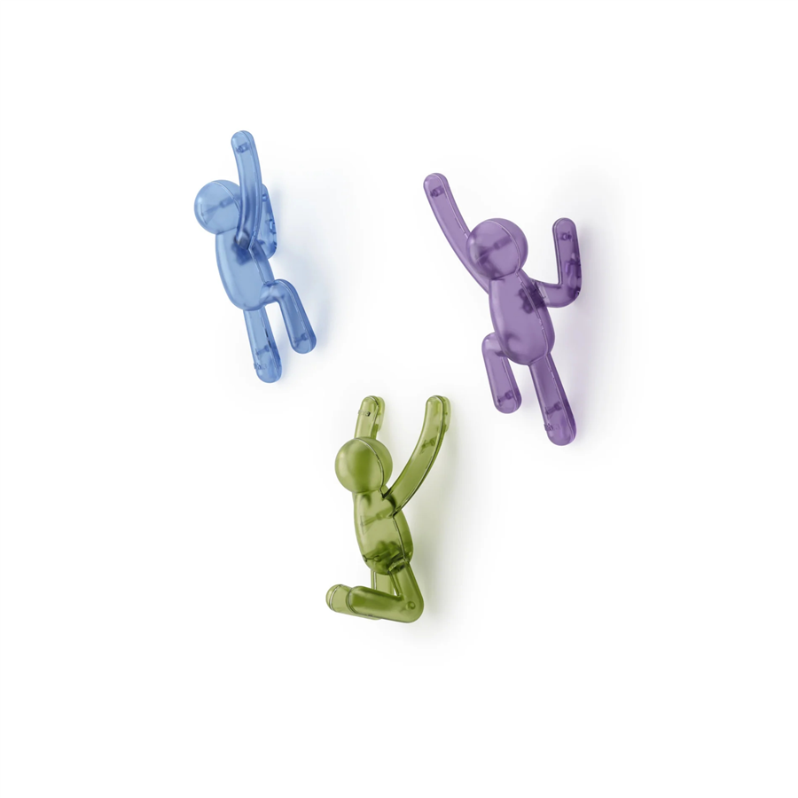 Buddy Pın-Poınt Duvar Kancaları, 3'lü Set Çok Renkli
