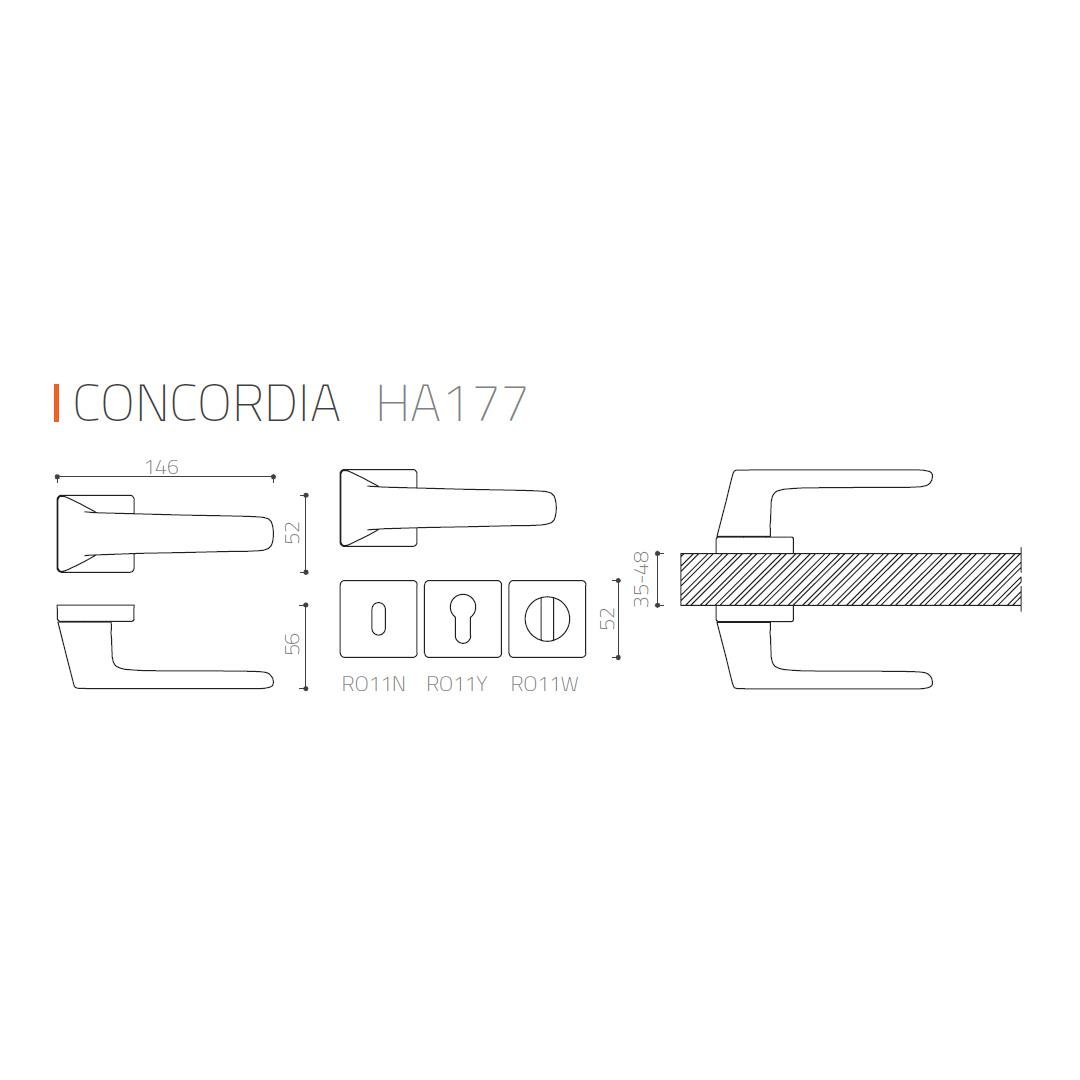 CONCORDIA Rozetli Kapı Kolu Krom