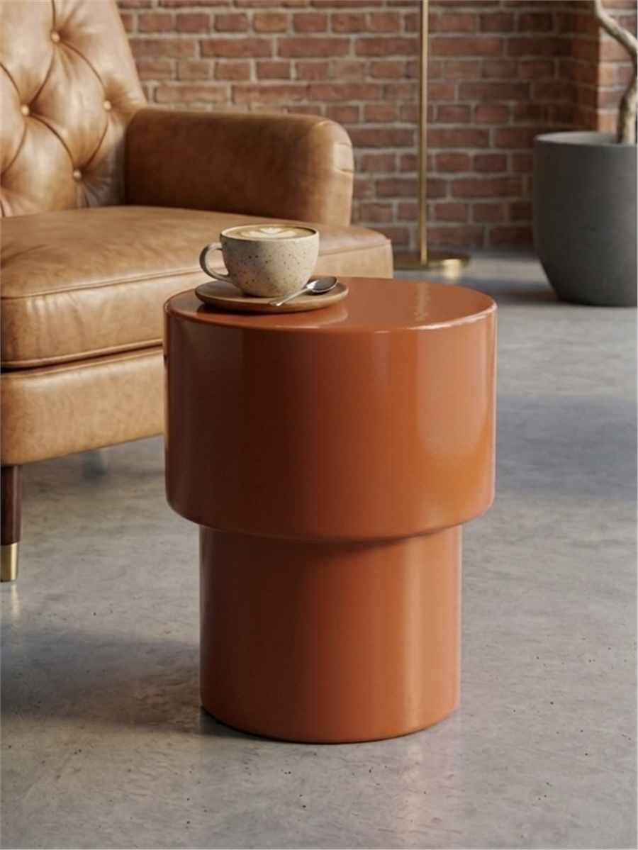 Dekoratif Lounge Yan Sehpa Terracotta D40 x H46 cm