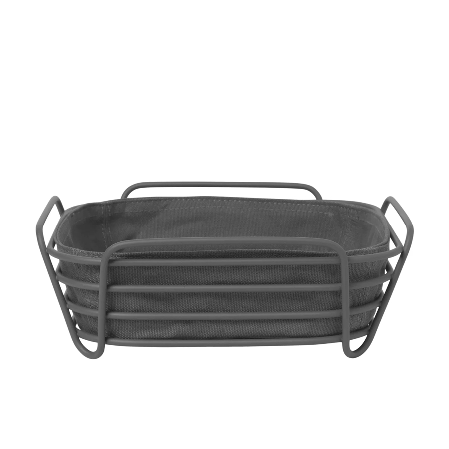 DELARA Ekmek Sepeti Koyu Gri L Boy 26x26x9 cm