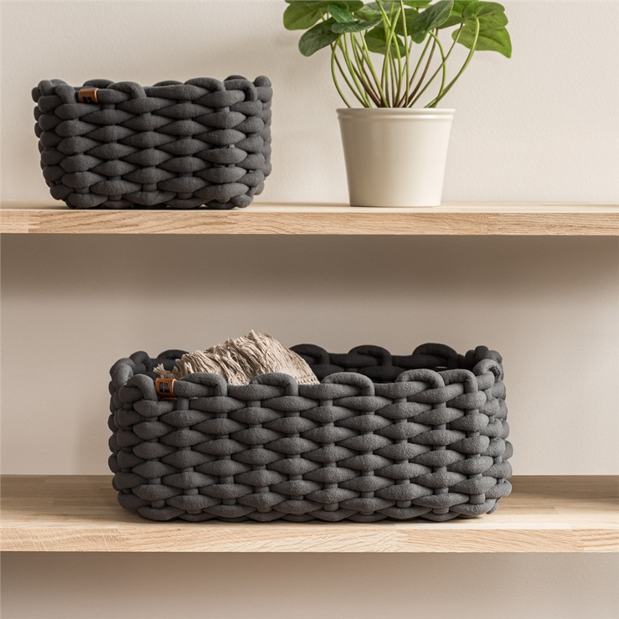 Dikdörtgen Sepet M Orta Boy Antrasit 35x25x14 cm