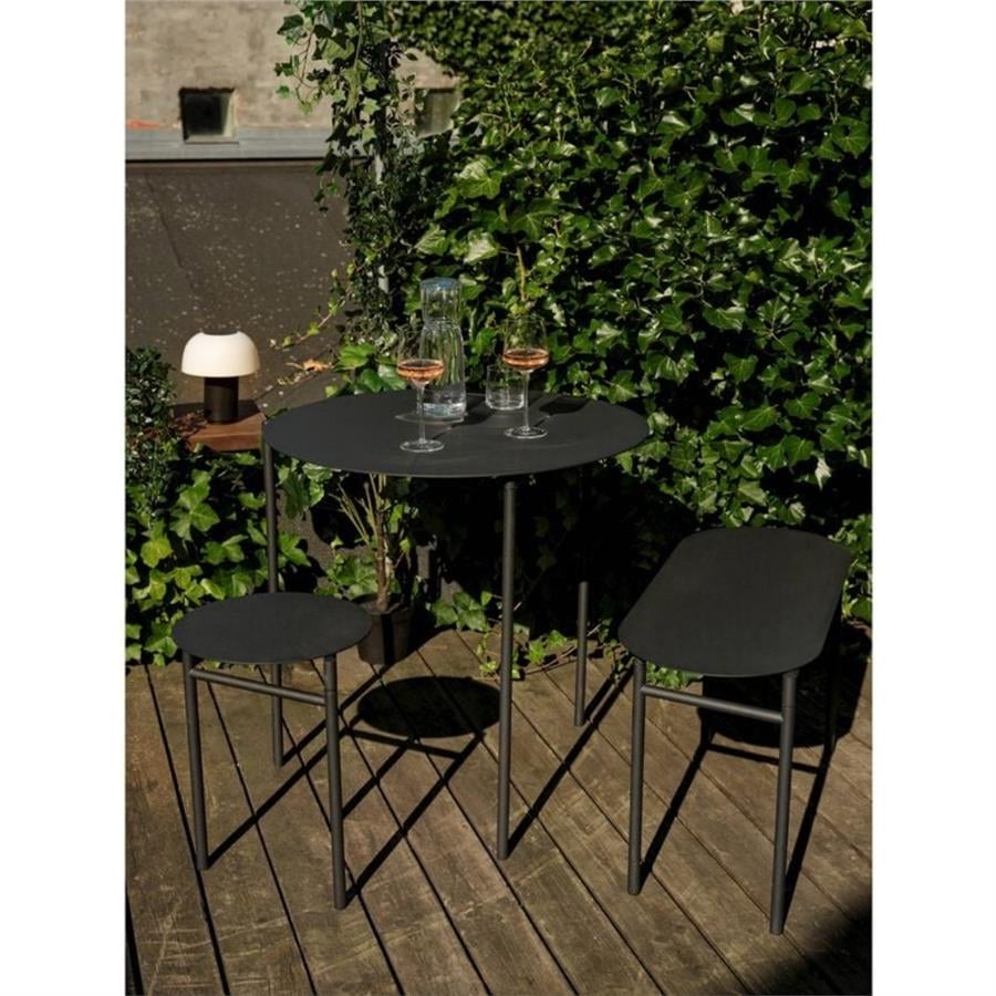 Disk Masası Siyah Çelik 72 Cm - Çap 70 Cm